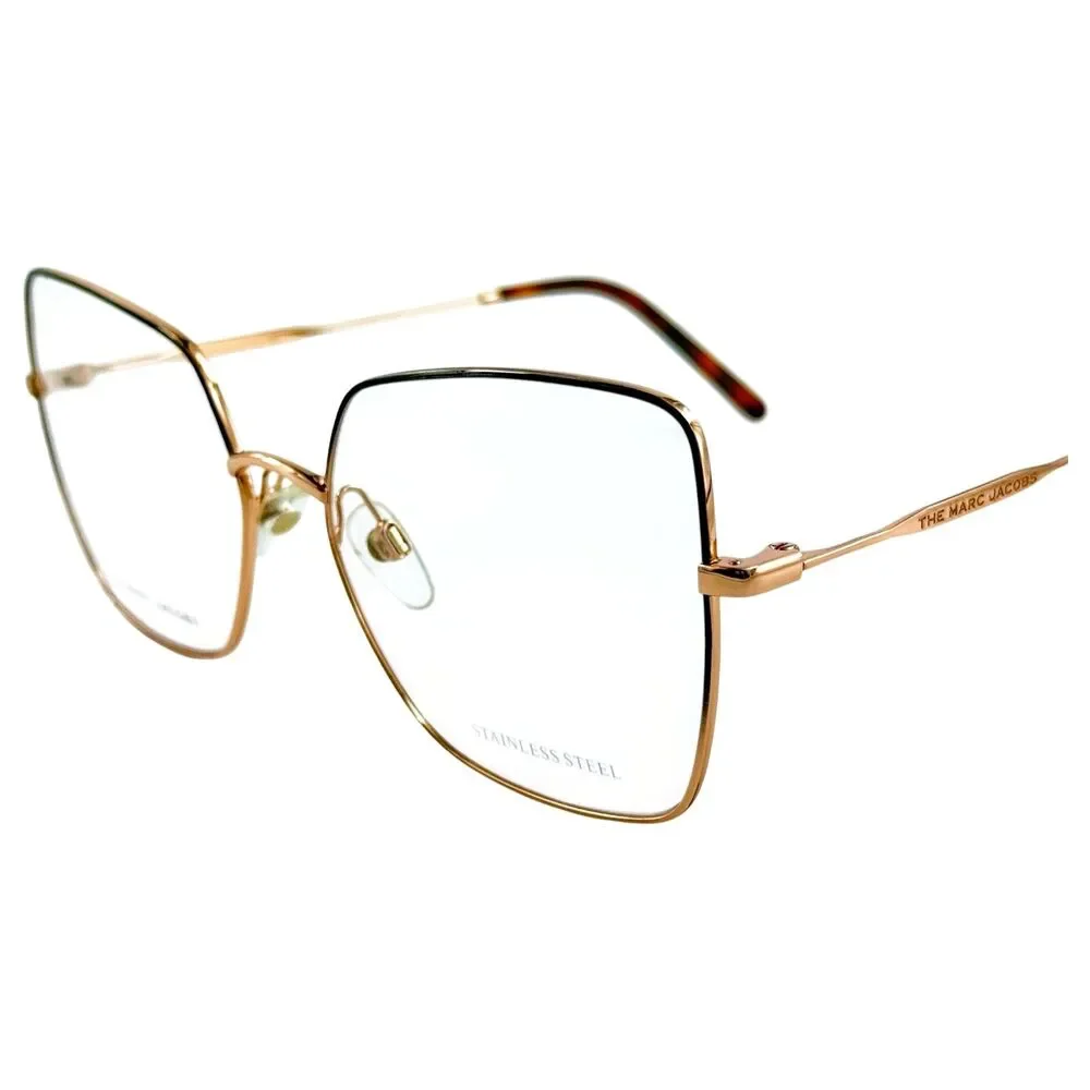 Marc Jacobs Marc 591 Womens Metal Eyeglass Frame OIQ Gold Brown 57-17 Stainless